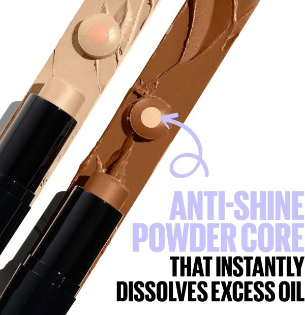 ⁦Maybelline Fit Me Shine-Free + Balance Foundation Stick, Multi-Use Face Makeup and Contour Stick For Natural, Matte Coverage, Coconut, 1 Count⁩ - الصورة ⁦6⁩