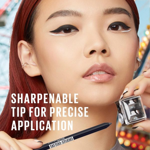 ⁦Maybelline New York Tattoostudio Waterproof, Long Wearing, Eyeliner Pencil Makeup, Striking Navy, 0.04 Ounce⁩ - الصورة ⁦6⁩