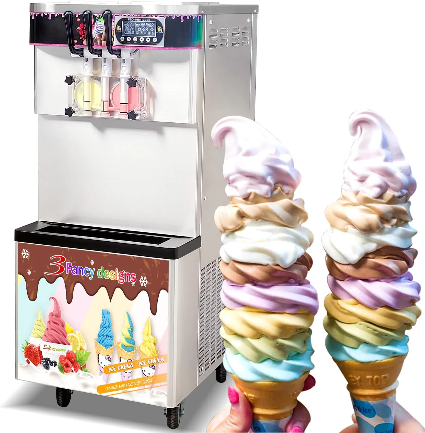 Commercial 3 Flavors Soft ice Cream Machine,Soft serve ice Cream Making Machine,ice Cream maker