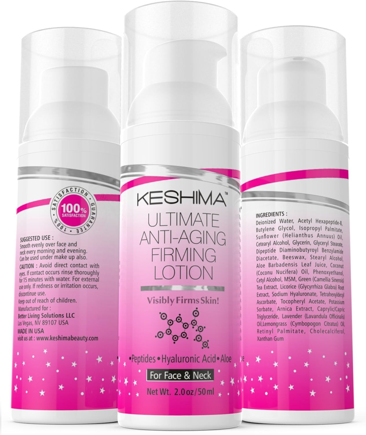 KESHIMA Face & Neck Firming Cream - Lotion Tightens Loose and Sagging Skin - Smooths Wrinkles and Fine Lines - 2 Oz. 5 KESHIMA Face & Neck Firming Cream - Lotion Tightens Loose and Sagging Skin - Smooths Wrinkles and Fine Lines - 2 Oz. - الصورة 5