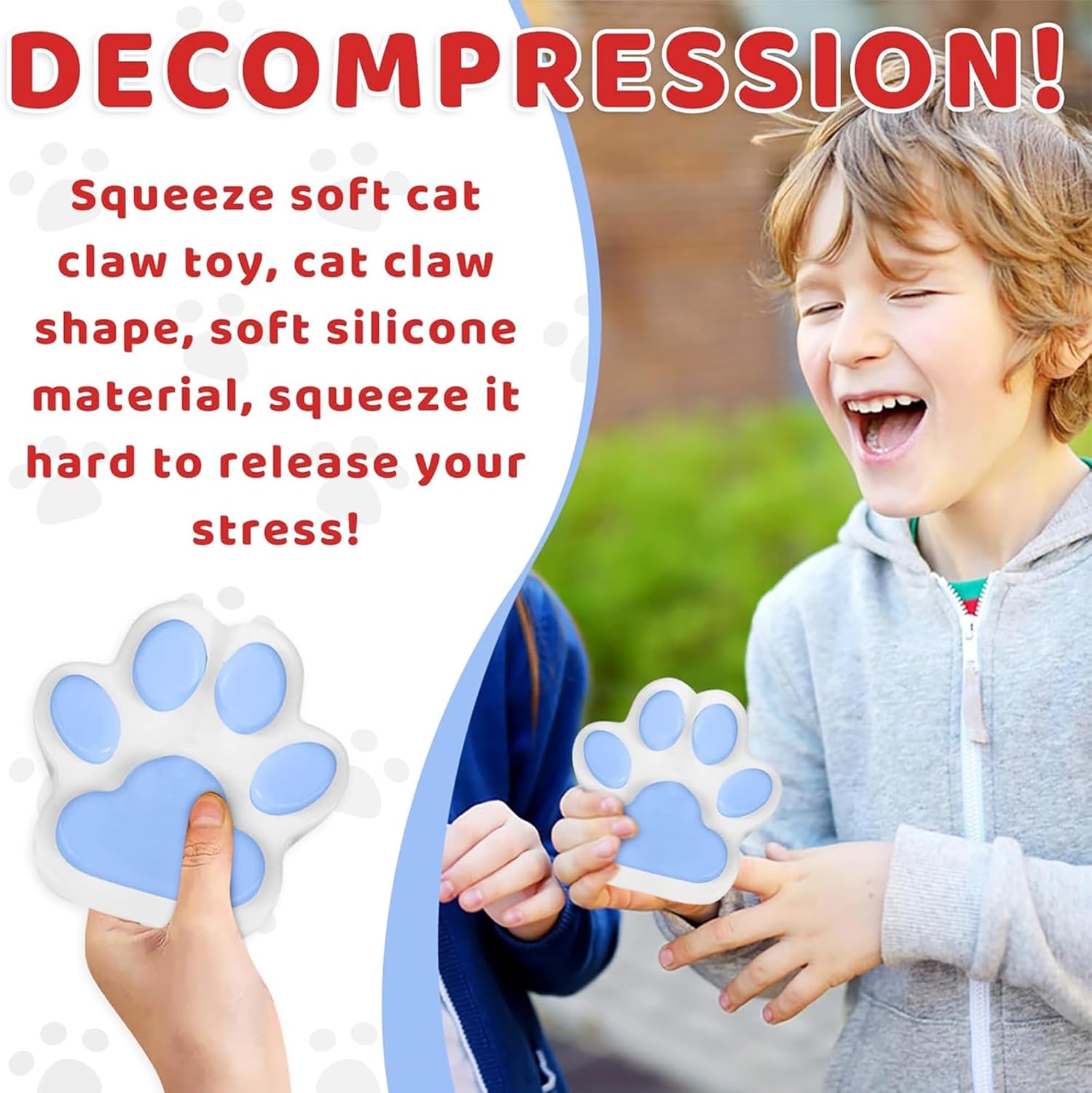 TSWCBYYLB Handmade Big Taba Squishy Cat Paw Silicone Squeeze Toys for Stress Relief (Pink) 2 TSWCBYYLB Handmade Big Taba Squishy Cat Paw Silicone Squeeze Toys for Stress Relief (Pink) - الصورة 2