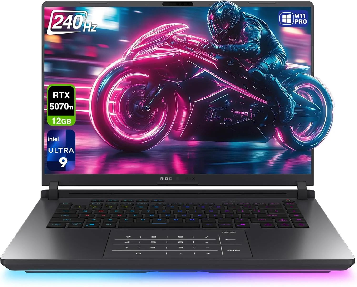 ASUS ROG Strix G16 Gaming Laptop, Intel Ultra 9-275HX, 32 GB DDR5 RAM, 2 TB PCIe SSD, 16” 2.5K (2560x1600) Display, Nvidia G-Force RTX 5070Ti, RGB Backlit Chiclet Keyboard, W11 Pro, Gray