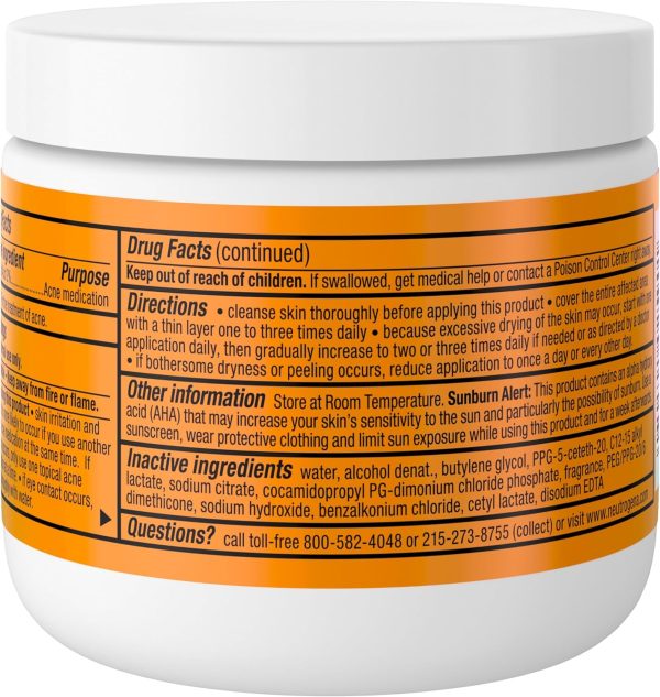 ⁦Neutrogena Rapid Clear Acne Face Pads with Salicylic Acid Acne Treatment Medicine to Fight Face Breakouts, Oil Free Pads with Maximum Strength Salicylic Acid Acne Medicine, 60 ct⁩ - الصورة ⁦8⁩