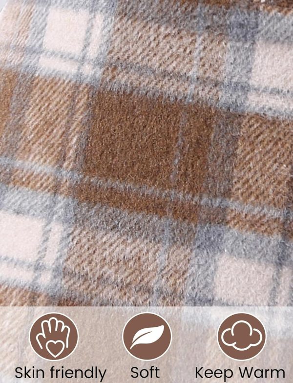 ⁦SEAUR Kids Girls Short Skirt Tweed Mini Skirt Elasticated Waist Plaid School Skorts A-line Elegant Skirt with Lining Shorts for Fall Winter 110-170⁩ - الصورة ⁦5⁩