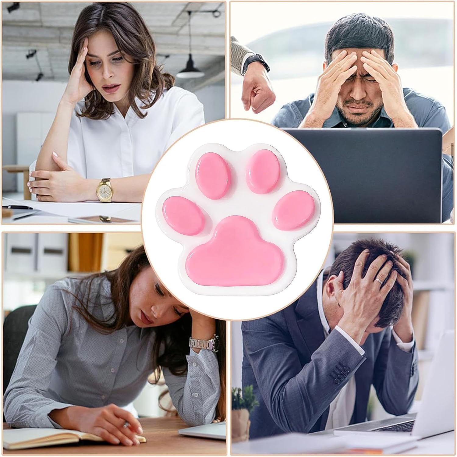 TSWCBYYLB Handmade Big Taba Squishy Cat Paw Silicone Squeeze Toys for Stress Relief (Pink) 6 TSWCBYYLB Handmade Big Taba Squishy Cat Paw Silicone Squeeze Toys for Stress Relief (Pink) - الصورة 6