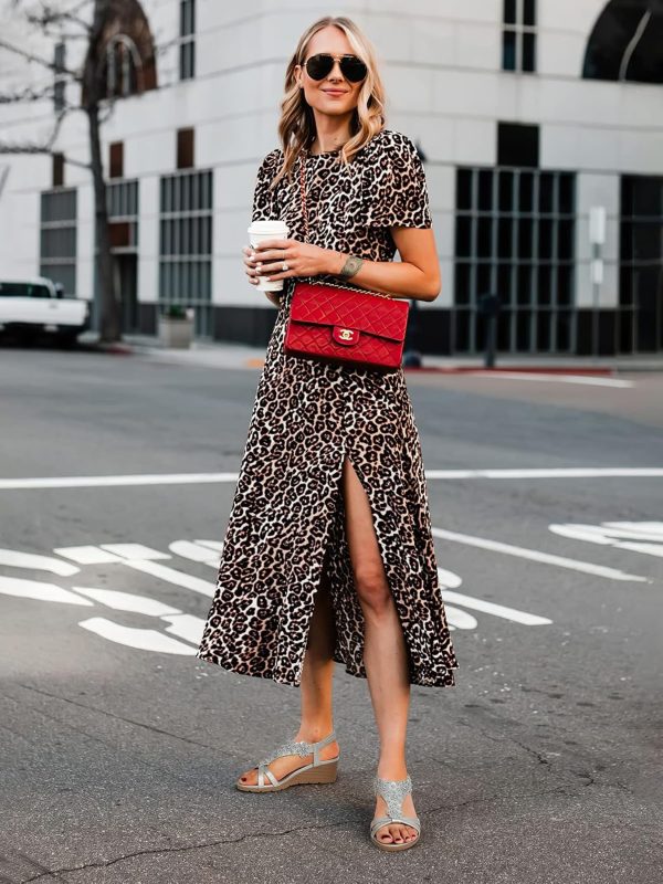 ⁦TEMOFON Wedge Sandals for Women Casual Summer Comfortable Bohemia Beach Sandals Open Toe Mid Heel Rhinestones Platform Shoes Sandal⁩ - الصورة ⁦3⁩