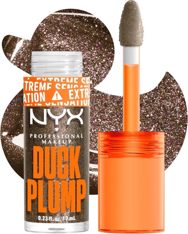 NYX PROFESSIONAL MAKEUP Duck Plump High Pigment Lip Gloss, Lip Plumper Gloss with Spicy Ginger - Onyxpected