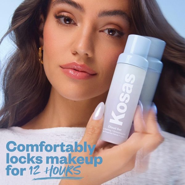 ⁦Kosas Cloud Set Airy Setting Spray,+ Smoothing Mist – Hydrating Makeup Spray, Alcohol Free, Oil Free, 12-Hour Hold, Minimizes Appearance of Pores,Lightweight Refreshing Face Mist for All Skin Types⁩ - الصورة ⁦5⁩