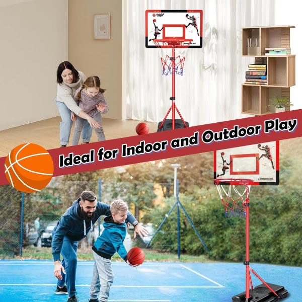 ⁦Basketball Hoop Stand, Adjustable Height Basketball Hoop for Toddler, for Kids and Adults in Outdoor/Indoor, Easily Assemb for Home Use, Boy Girl Birthday Gift⁩ - الصورة ⁦8⁩
