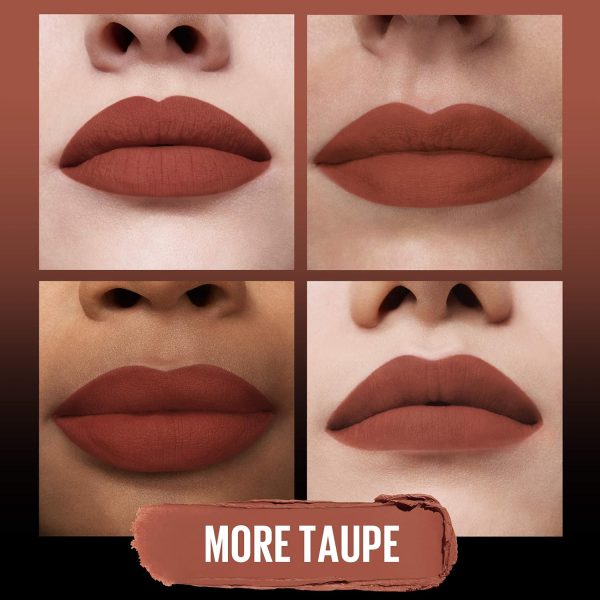⁦Maybelline Color Sensational Ultimatte Matte Lipstick, Non-Drying, Intense Color Pigment, More Taupe, Rose Nude, 1 Count⁩ - الصورة ⁦4⁩