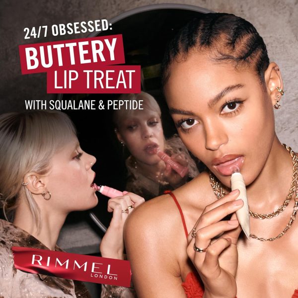 ⁦Rimmel London Oh My Gloss Butter Me Up Lip Butter Balm 001 Vanilla Frost, Hydrating Lip Balm, Tinted Lip Balm, Lip Care, Hydration, Nourishing, Squalene, 0.53oz⁩ - الصورة ⁦8⁩