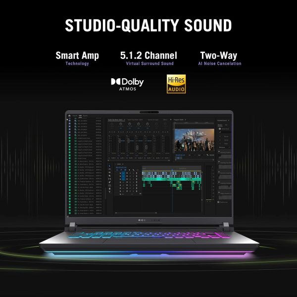 ⁦ASUS ROG Strix G16 (2025) Gaming Laptop, 16” FHD+ 16:10 165Hz/3ms Display, NVIDIA® GeForce RTX™ 5050 Laptop GPU, Intel® Core™ i7 Processor 14650HX, 16GB DDR5, 1TB PCIe Gen 4 SSD, Wi-Fi 7, Win 11 Home⁩ - الصورة ⁦2⁩