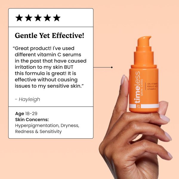 ⁦Timeless Skin Care Vitamin C Plus E 10 Percent Ferulic Acid Serum For Unisex 1 oz Serum⁩ - الصورة ⁦3⁩
