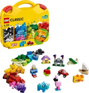 LEGO 10713 Classic Creative Suitcase, Toy Storage Case with Fun Colourful Building Bricks, Gifts for 4 plus Year old Kids, Boys & Girls