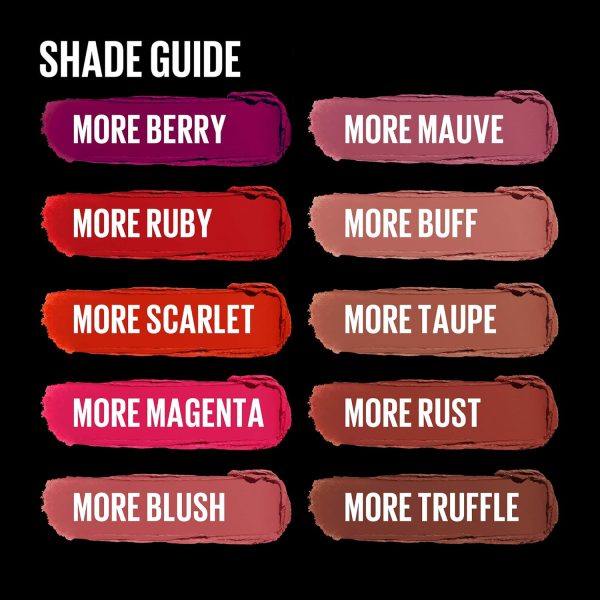 ⁦Maybelline Color Sensational Ultimatte Matte Lipstick, Non-Drying, Intense Color Pigment, More Taupe, Rose Nude, 1 Count⁩ - الصورة ⁦7⁩