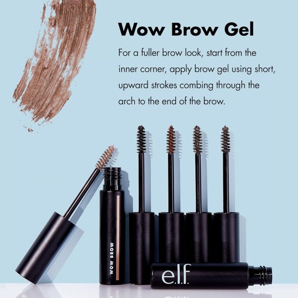 ⁦e.l.f. Wow Brow Gel, Volumizing, Buildable, Wax-Gel Hybrid, Creates Full, Voluminous-Looking Brows, Locks Brow Hairs In Place, Neutral Brown⁩ - الصورة ⁦2⁩