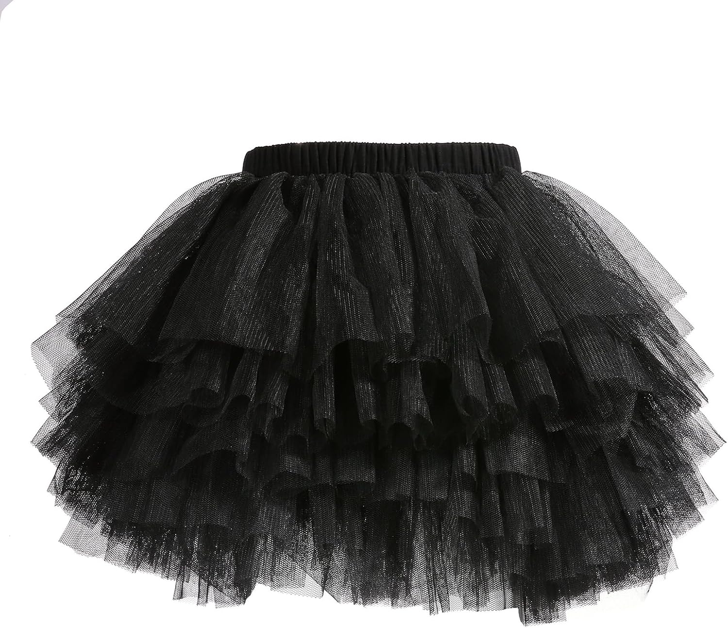 Girls' 6-Layer Tulle Tutu Skirt, Black, Elastic Waist, Ages 4-8 Years, Dance Performance Wear 1 Girls' 6-Layer Tulle Tutu Skirt, Black, Elastic Waist, Ages 4-8 Years, Dance Performance Wear
