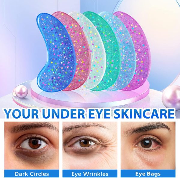 ⁦ALIVER Eye Gels with Natural Marine Collagen Hyaluronic & Pearl Under Eye Patches (12 Pcs), Under Eye Masks for Puffy Eyes & Dark Circles & Eye Bags, Face Moisturizer Treatment, Reduce Wrinkles⁩ - الصورة ⁦7⁩