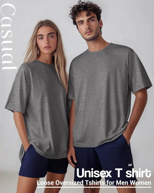 ⁦Ficerd Men's Big and Tall Shirt Short Sleeve Summer Cotton Tee Crew Neck Oversize Top Casual Loose Fit Knitted T Shirt M-7XL⁩ - الصورة ⁦5⁩