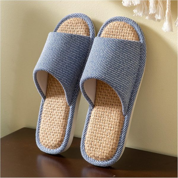 ⁦HAOLIHAO Summer Slippers Cloth Slippers Linen Slippers Indoor Slippers for Men and Women Air-conditioned Slippers⁩ - الصورة ⁦6⁩