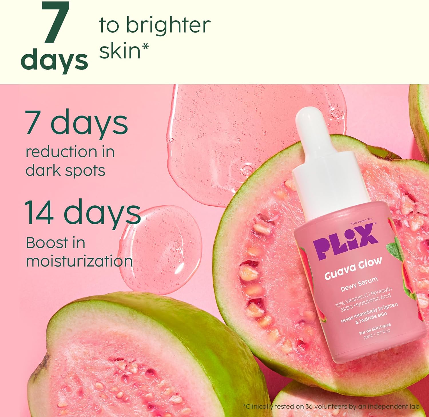 PLIX - THE PLANT FIX 10% Vitamin C Face Serum (20ml) for Skin Brightening & Even toned complexion with Guava Extract, Hyaluronic acid & Pentavitin, for Women & Men | All Skin Types 2 PLIX - THE PLANT FIX 10% Vitamin C Face Serum (20ml) for Skin Brightening & Even toned complexion with Guava Extract, Hyaluronic acid & Pentavitin, for Women & Men | All Skin Types - الصورة 2