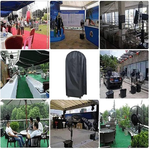 ⁦420D Fan Cover Misting Fan Cover, Cooling Waterproof Spray Fan Cover, Outdoor Industrial Fan Dust Cover, Water Misting Fan Covers, Patio Water Tank Electric Fans Case Heavy Duty Large (No Fan)⁩ - الصورة ⁦5⁩