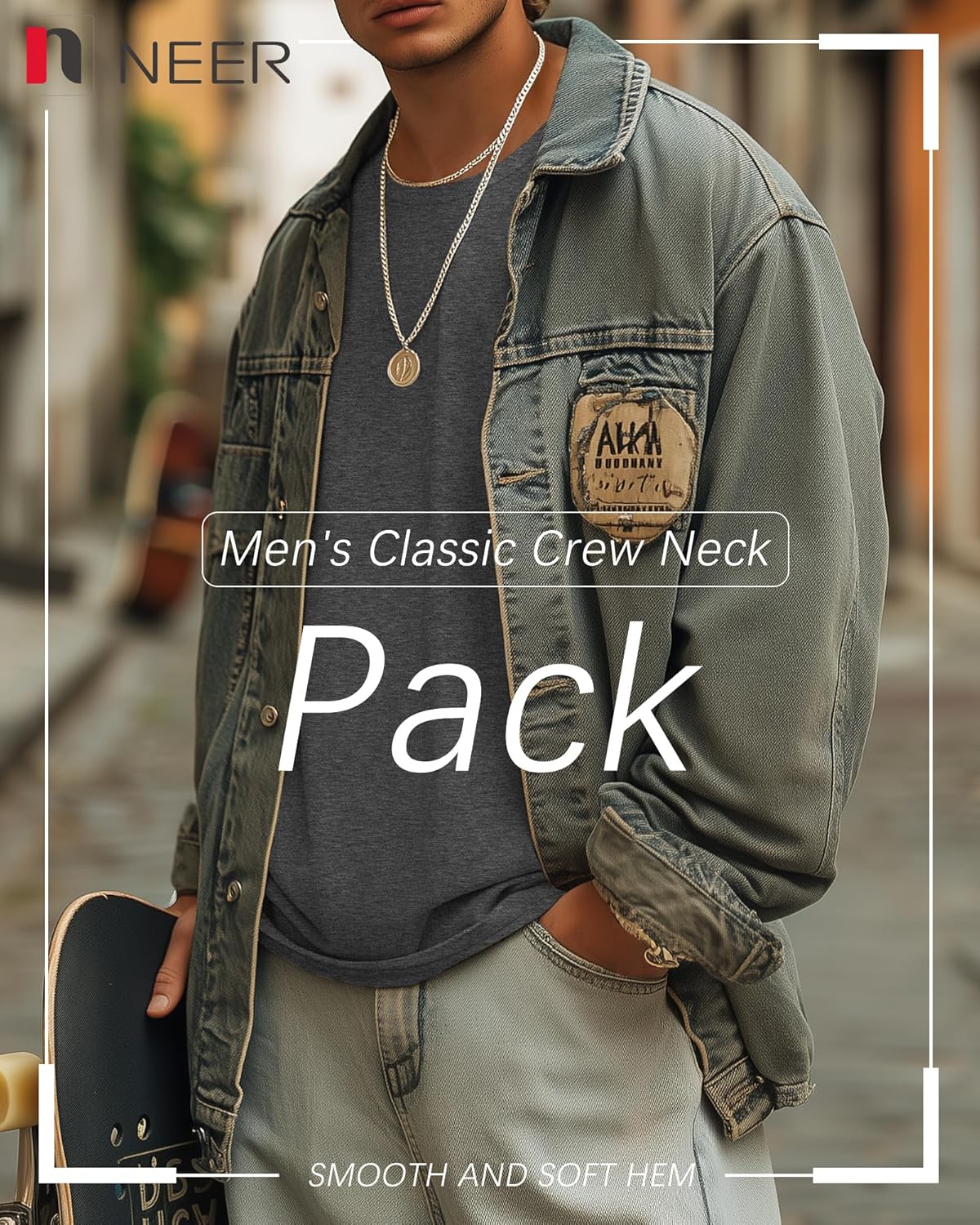 Neer 3 Pack Men's Round Neck T Shirts 95% Cotton M-7xl Big Tall Regular Tees Soft Short Sleeve 2025 Summer Basic Tops 7 Neer 3 Pack Men's Round Neck T Shirts 95% Cotton M-7xl Big Tall Regular Tees Soft Short Sleeve 2025 Summer Basic Tops - الصورة 7