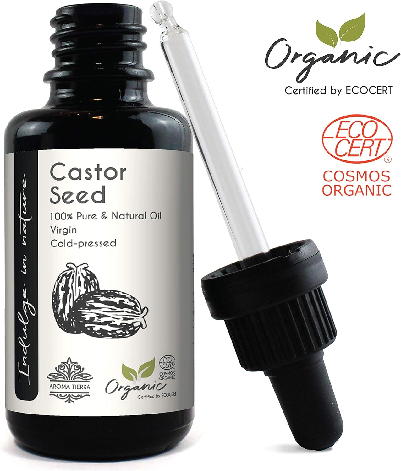 Aroma Tierra Organic Castor Oil - 100% Pure, Cold Pressed, Hexane Free, Natural & Unrefined - For Hair Growth, Dry Scalp, Dandruff - Eyelashes, Eyebrows & Beard - Face & Skin Moisturizer, Acne - 30ml 3 Aroma Tierra Organic Castor Oil - 100% Pure, Cold Pressed, Hexane Free, Natural & Unrefined - For Hair Growth, Dry Scalp, Dandruff - Eyelashes, Eyebrows & Beard - Face & Skin Moisturizer, Acne - 30ml - الصورة 3