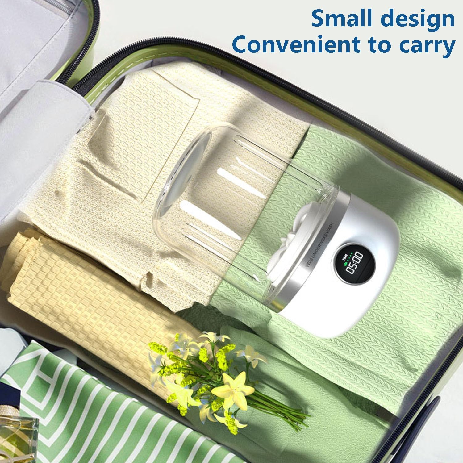 Mini Portable Washing Machine,1.2L Compact Washer for Small Loads,Ideal for Washing Underwear,Socks,and Delicates,Perfect for Apartments,Hotels,Travel,Energy Efficient,Space-Saving,Easy to Use(White) 4 Mini Portable Washing Machine,1.2L Compact Washer for Small Loads,Ideal for Washing Underwear,Socks,and Delicates,Perfect for Apartments,Hotels,Travel,Energy Efficient,Space-Saving,Easy to Use(White) - الصورة 4
