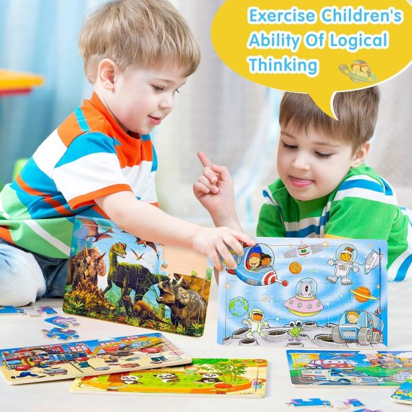 ⁦12 Pack Puzzles for Kids Ages 3-8 Toddler 30 Pieces Wooden Jigsaw Children Puzzles Educational Learning Toys for Kids Girls and Boys⁩ - الصورة ⁦5⁩