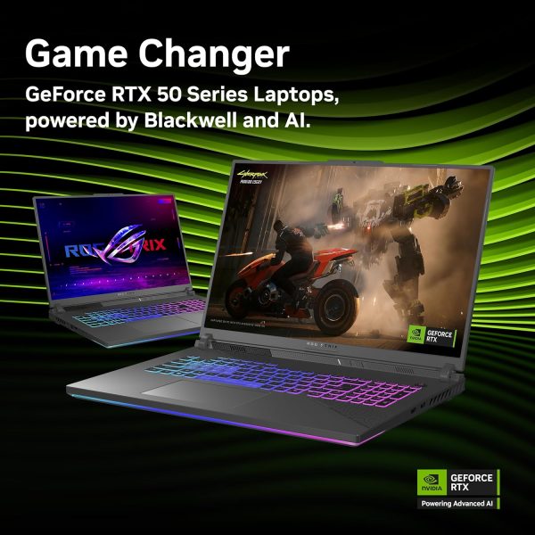 ⁦ASUS ROG Strix G18 (2025) Gaming Laptop, 18” ROG FHD+ 16:10 144Hz, NVIDIA® GeForce RTX™ 5060, AMD Ryzen™ 9 8940HX Mobile Processor, 16GB DDR5-5200Mhz, 1TB SSD, Wi-Fi 6E, Wind 11 Home⁩ - الصورة ⁦8⁩