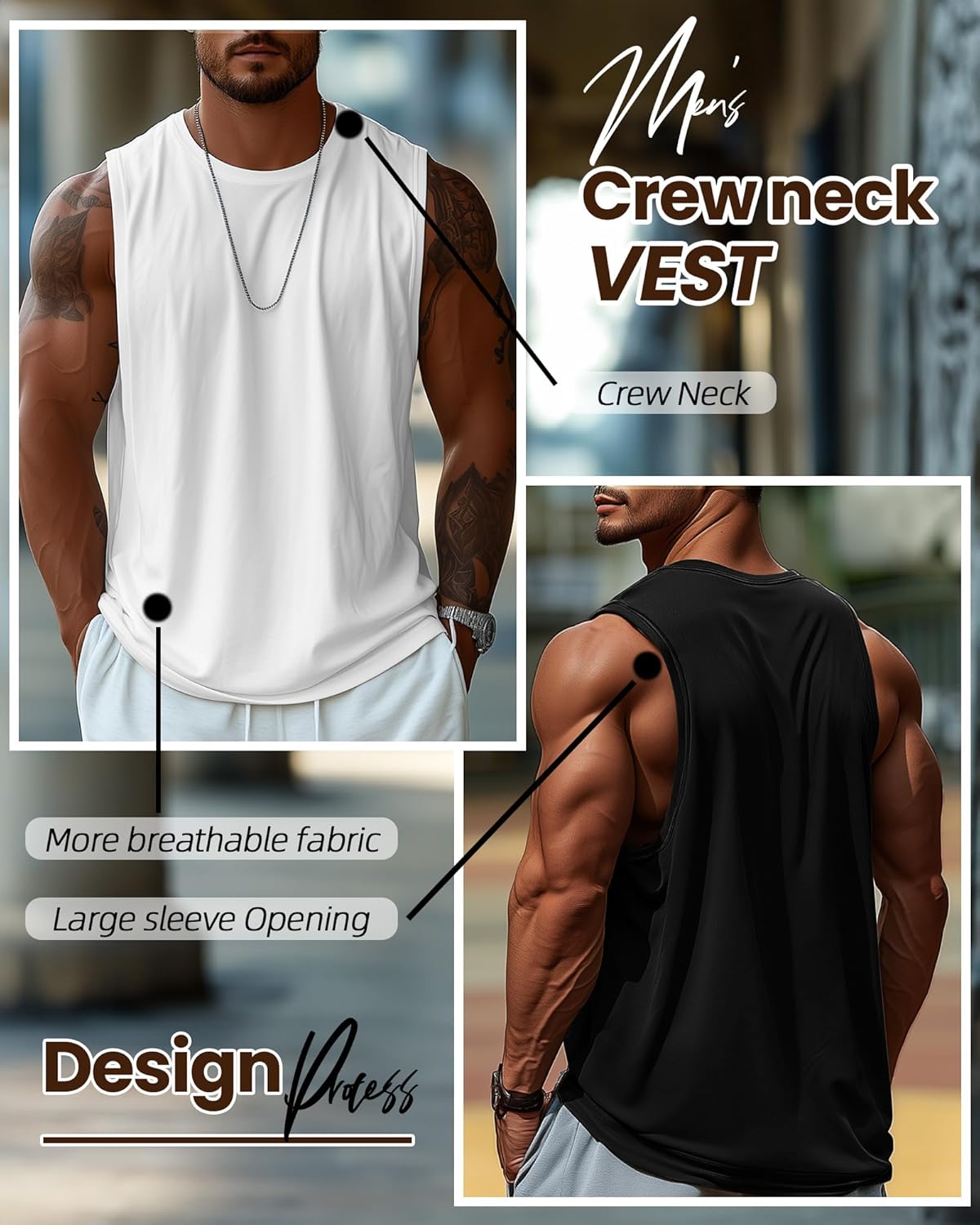Ficerd 3 Pcs Big and Tall Men's Workout Tank Top Cotton Sleeveless Muscle Tee Gym Athletic Bodybuilding Cut Off Shirt 6 Ficerd 3 Pcs Big and Tall Men's Workout Tank Top Cotton Sleeveless Muscle Tee Gym Athletic Bodybuilding Cut Off Shirt - الصورة 6