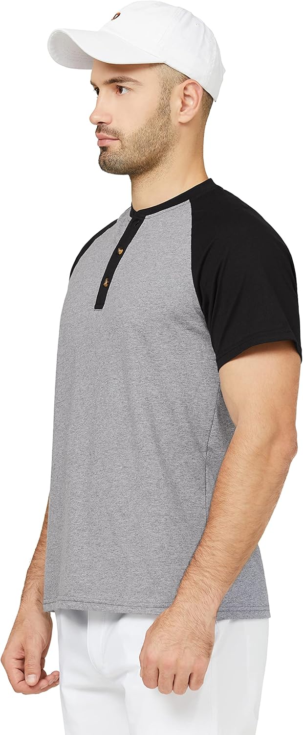 Derminpro Men's Henley Cotton Casual Short/Long Sleeve Lightweight Button T-Shirts 3 Derminpro Men's Henley Cotton Casual Short/Long Sleeve Lightweight Button T-Shirts - الصورة 3