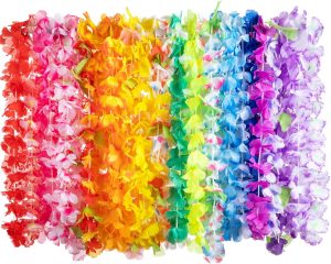 JOYIN Toy 12 Counts Hawaiian Leis Bulk, Tropical Flower Lei Hawaiian Lei Beach Hawaii Luau Party Favors Decoration Birthday Party Supplies