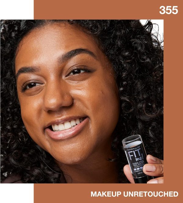 ⁦Maybelline Fit Me Shine-Free + Balance Foundation Stick, Multi-Use Face Makeup and Contour Stick For Natural, Matte Coverage, Coconut, 1 Count⁩ - الصورة ⁦5⁩