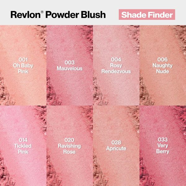 ⁦Revlon Powder Blush, Face Makeup Stocking Stuffers for Women, Buildable Color, Lightweight & Smooth Finish, 028 Apricute, 0.17 oz⁩ - الصورة ⁦5⁩
