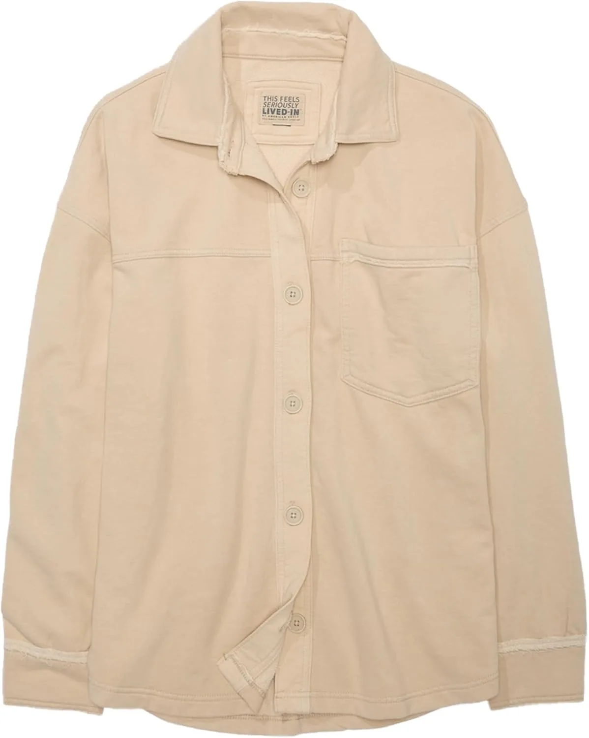 American Eagle Women 332049119 Amec209 Oversized Knit Button Up Shirt jpg