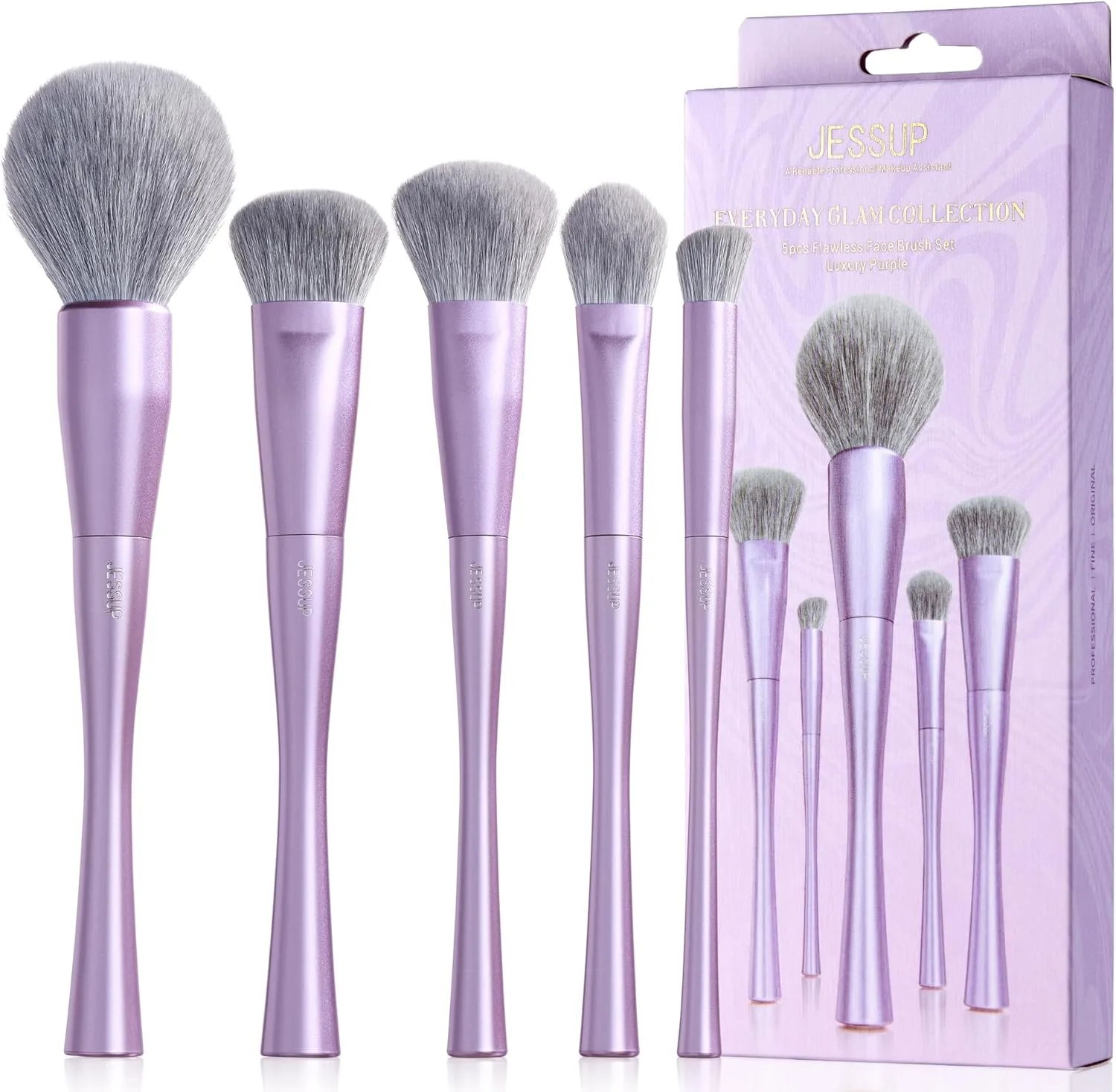 Jessup Makeup Brushes Face 5pcs Premium Synthetic Make Up Brushes jpg