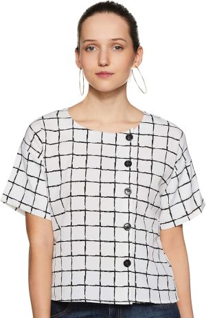 KRAVE Women's Checkered Regular Top