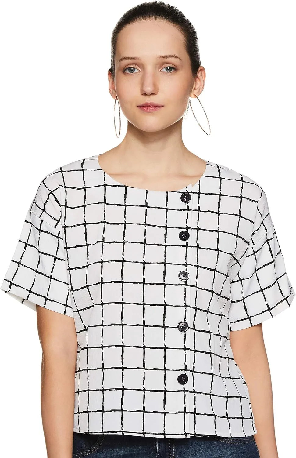 KRAVE Womens Checkered Regular Top jpg