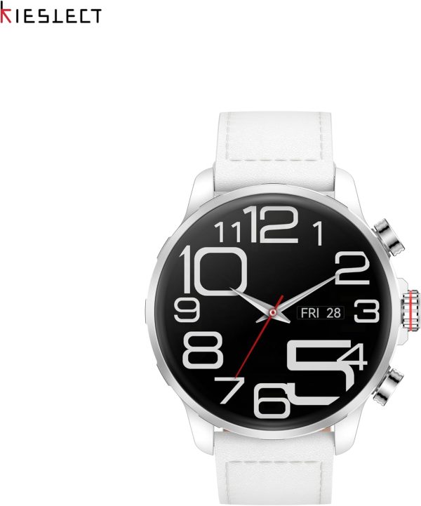 ⁦Kieslect Smartwatch Kr 3 White 47mm, 1.5" AMOLED HD, GPS, Bluetooth Call & Text, 178 Sports Modes, Health, Fitness & Sleep Tracker, 5ATM Waterproof Fit Men and Women (White)⁩ - الصورة ⁦2⁩