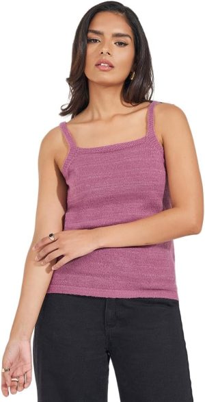 Styli Women Flat Knit Cami Top