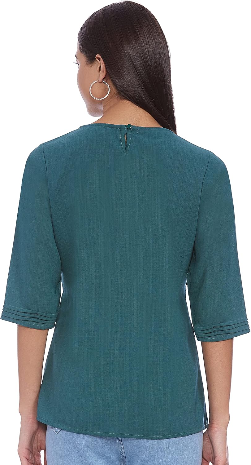 Diverse Women Solid Regulat Fit Round Neck Top 2 Diverse Women Solid Regulat Fit Round Neck Top - الصورة 2