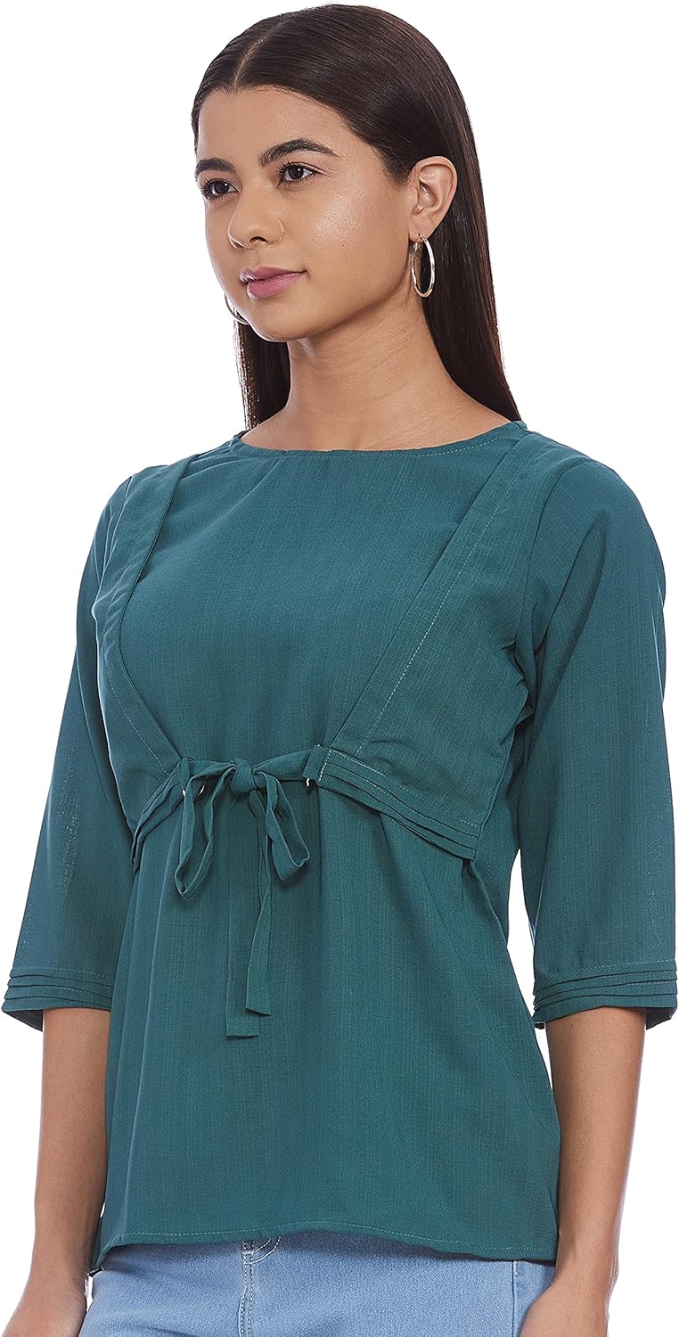 Diverse Women Solid Regulat Fit Round Neck Top 3 Diverse Women Solid Regulat Fit Round Neck Top - الصورة 3