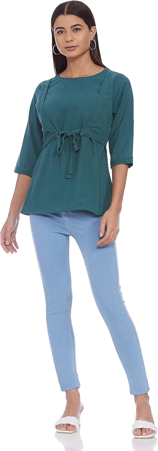 Diverse Women Solid Regulat Fit Round Neck Top 6 Diverse Women Solid Regulat Fit Round Neck Top - الصورة 6