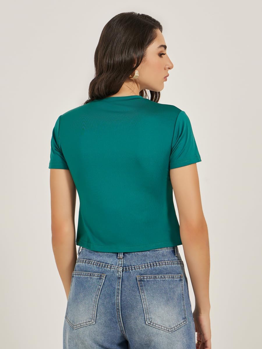 Styli Women's Slogan Print Round Neck Short Sleeve T-Shirt 6 Styli Women's Slogan Print Round Neck Short Sleeve T-Shirt - الصورة 6