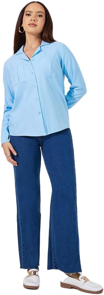 Styli Women Button Down Collar Neck Loose Fit Shirt 2 Styli Women Button Down Collar Neck Loose Fit Shirt - الصورة 2