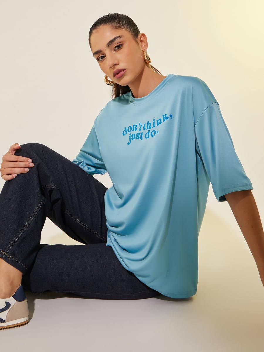 Styli Women's Slogan Print Round Neck Regular Fit T-Shirt 2 Styli Women's Slogan Print Round Neck Regular Fit T-Shirt - الصورة 2