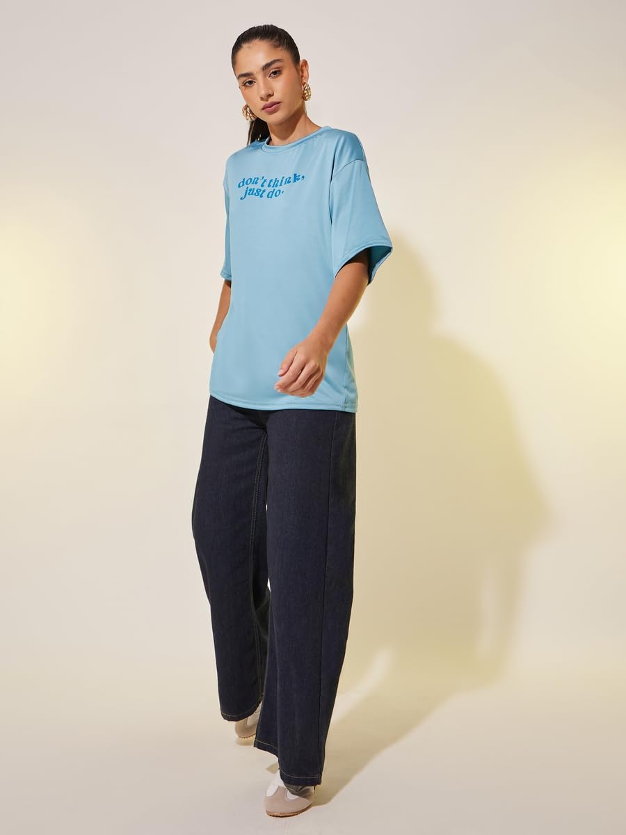 Styli Women's Slogan Print Round Neck Regular Fit T-Shirt 3 Styli Women's Slogan Print Round Neck Regular Fit T-Shirt - الصورة 3