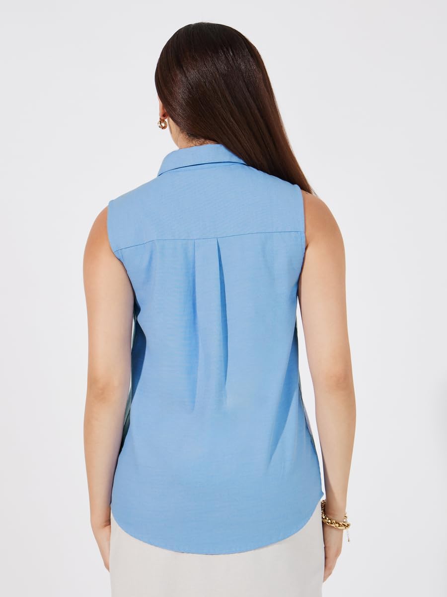 Styli Women Buttoned Down Loose Fit Sleeveless Shirt 5 Styli Women Buttoned Down Loose Fit Sleeveless Shirt - الصورة 5